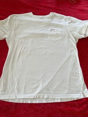 Greg Norman White Pocket T-Shirt Men's XXL Embroidered Shark Logo Cotton Crew